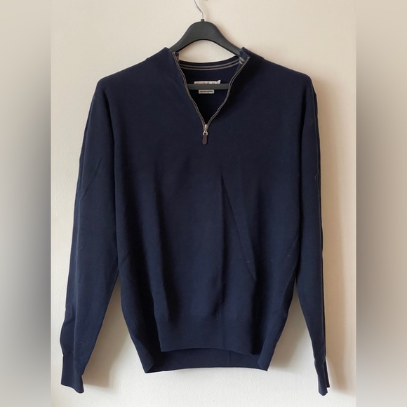 Peter Millar navy blue half-zip sweater - Picture 4 of 8